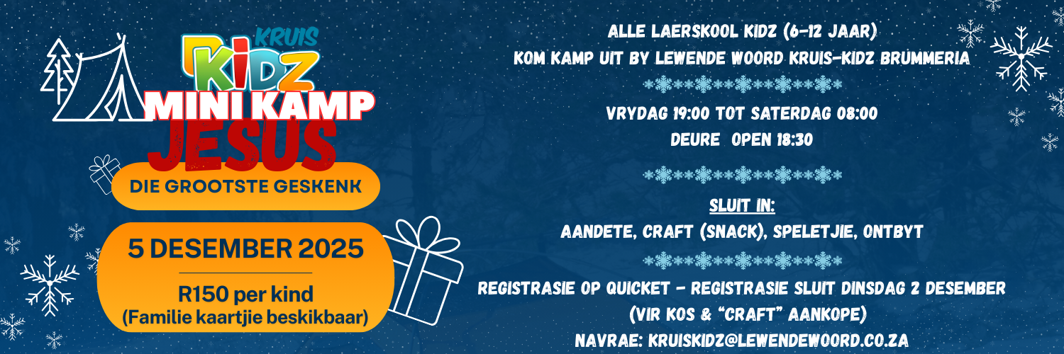 Kruis Kidz MiniKamp - Jesus die grootste Geskenk