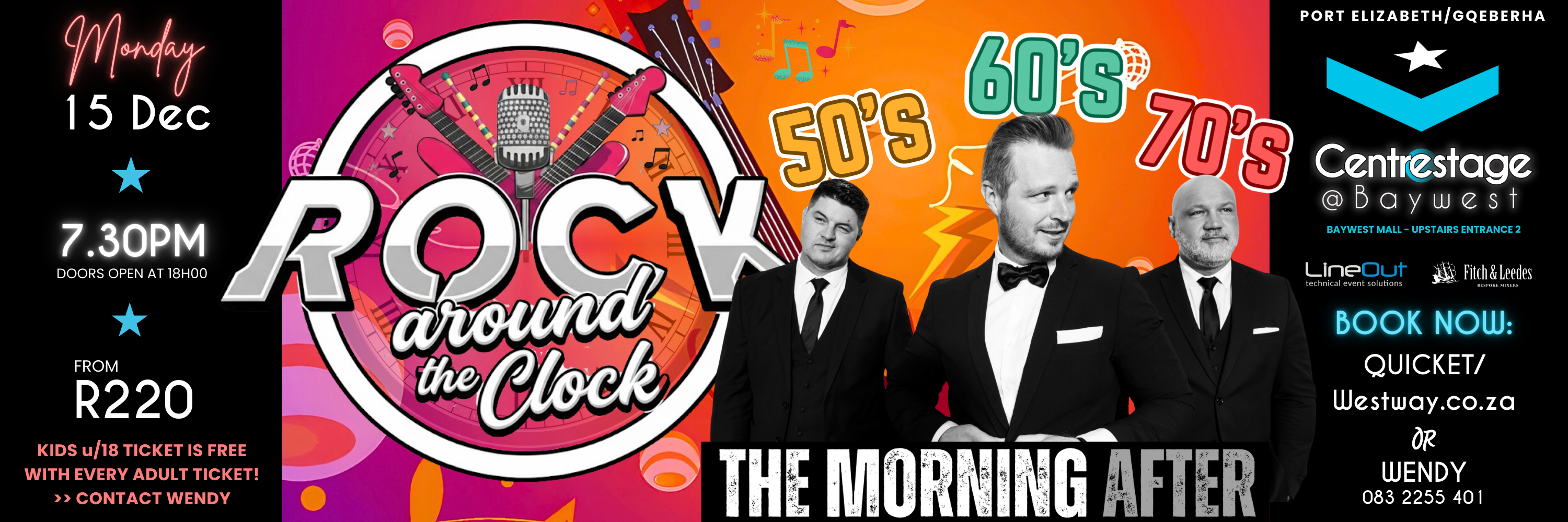 ROCK AROUND THE CLOCK- 15 Dec, 19:30 at Centrestage@Baywest