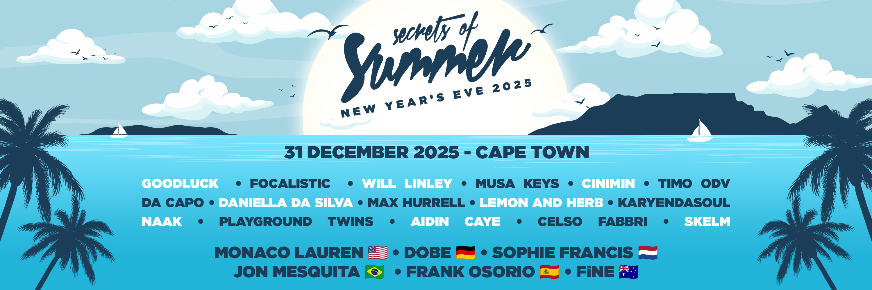 Secrets of Summer New Year’s Eve, Cape Town