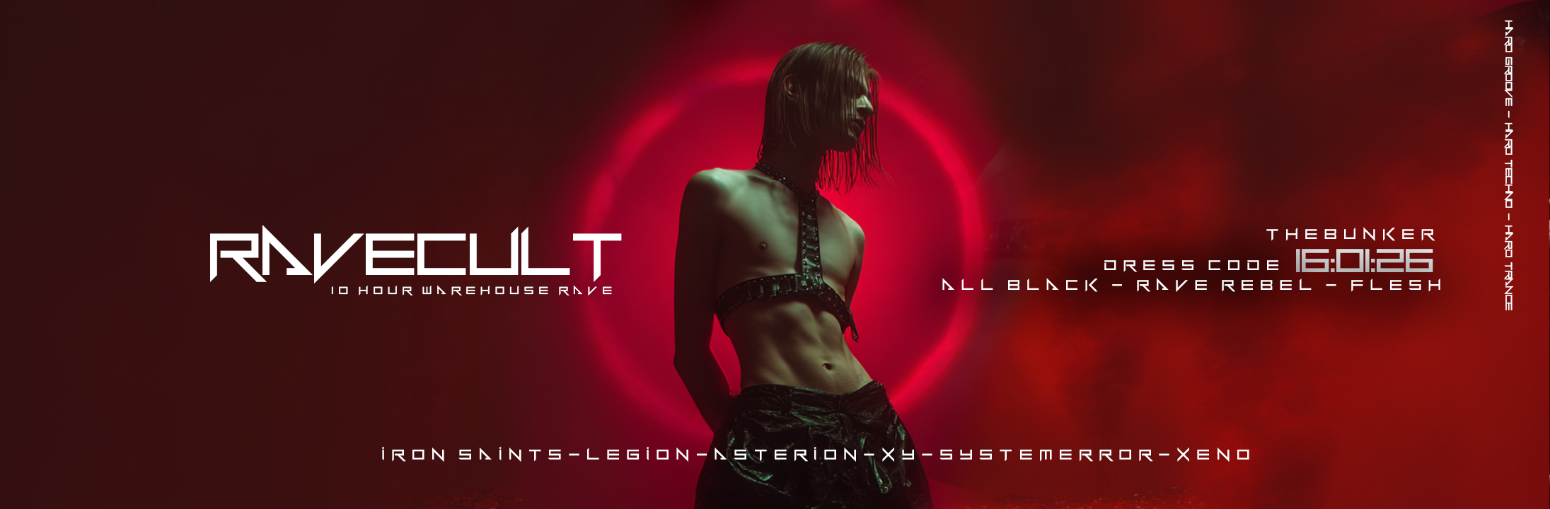 RaveCult - 10 Hour Warehouse Rave - The Bunker - 16 Jan - Book Now