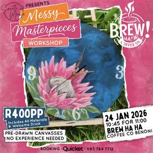 Messy Masterpieces Clock Workshop @ Brew Ha Ha Cafe Benoni