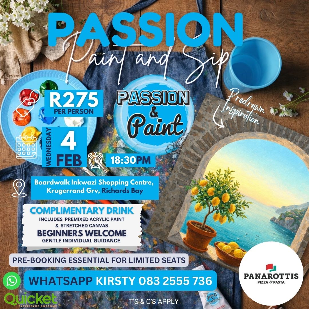 Passion Paint and Sip - Amalfi Lemons - Richards Bay