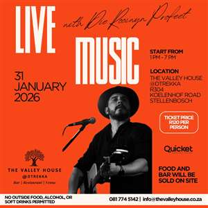 Live Music at The Valley House @ Dtrekka with Die Rooiwyn Profeet