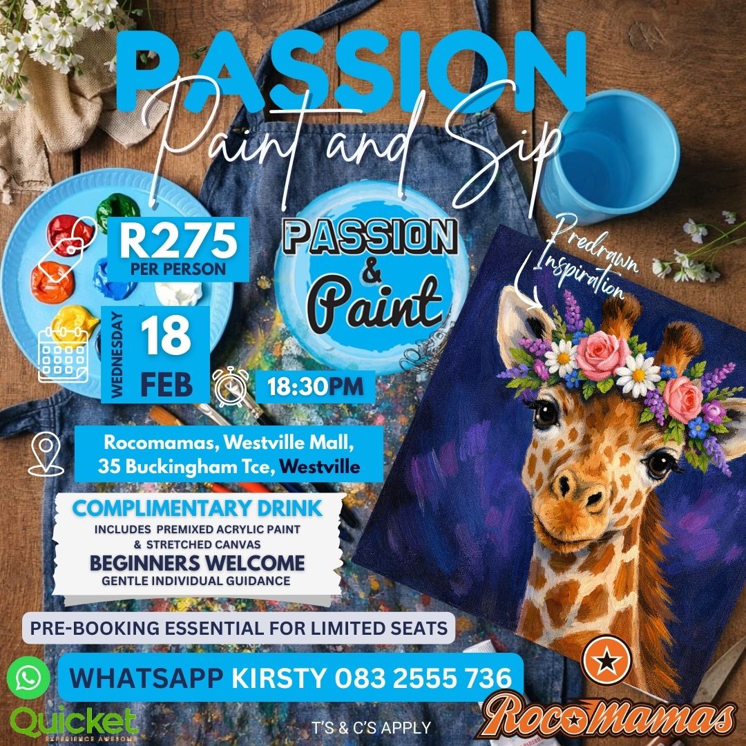 Passion Paint and Sip - Floral Giraffe
