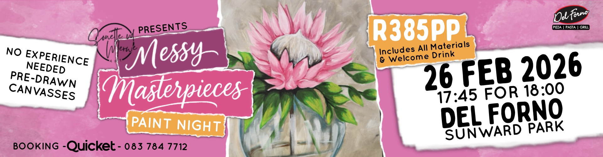 Messy Masterpieces Paint Night @ Del Forno Sunward Park