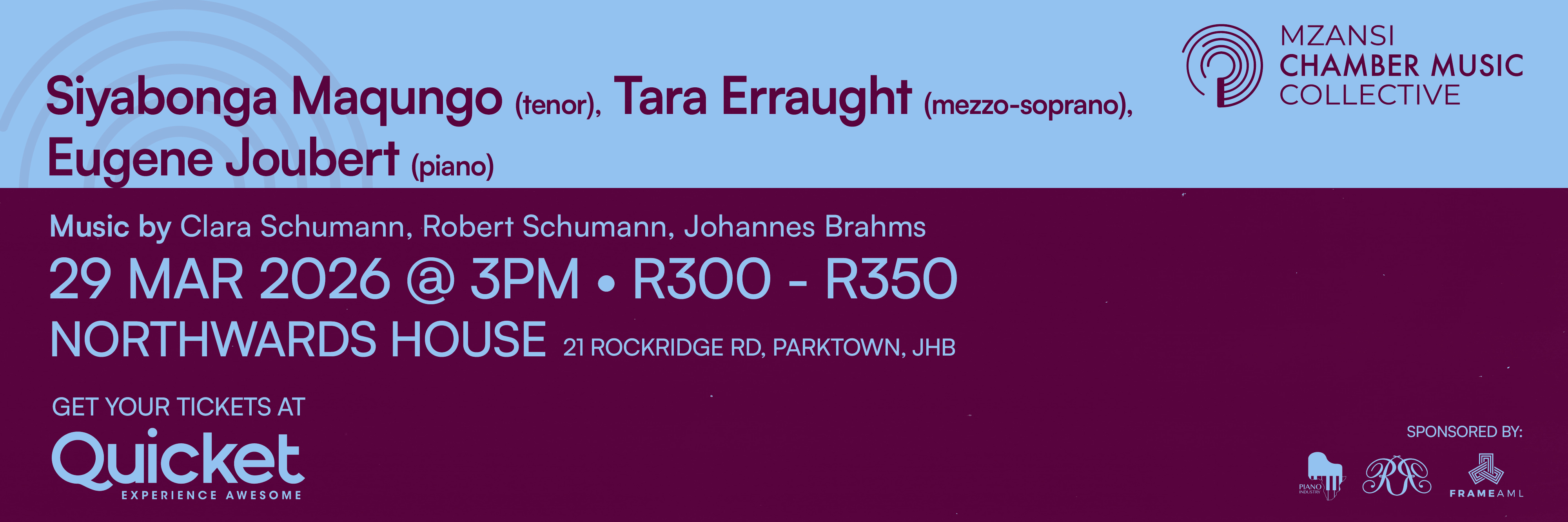 Siyabonga Maqungo (tenor), Tara Erraught (mezzo-soprano) & Eugene Joubert (piano)