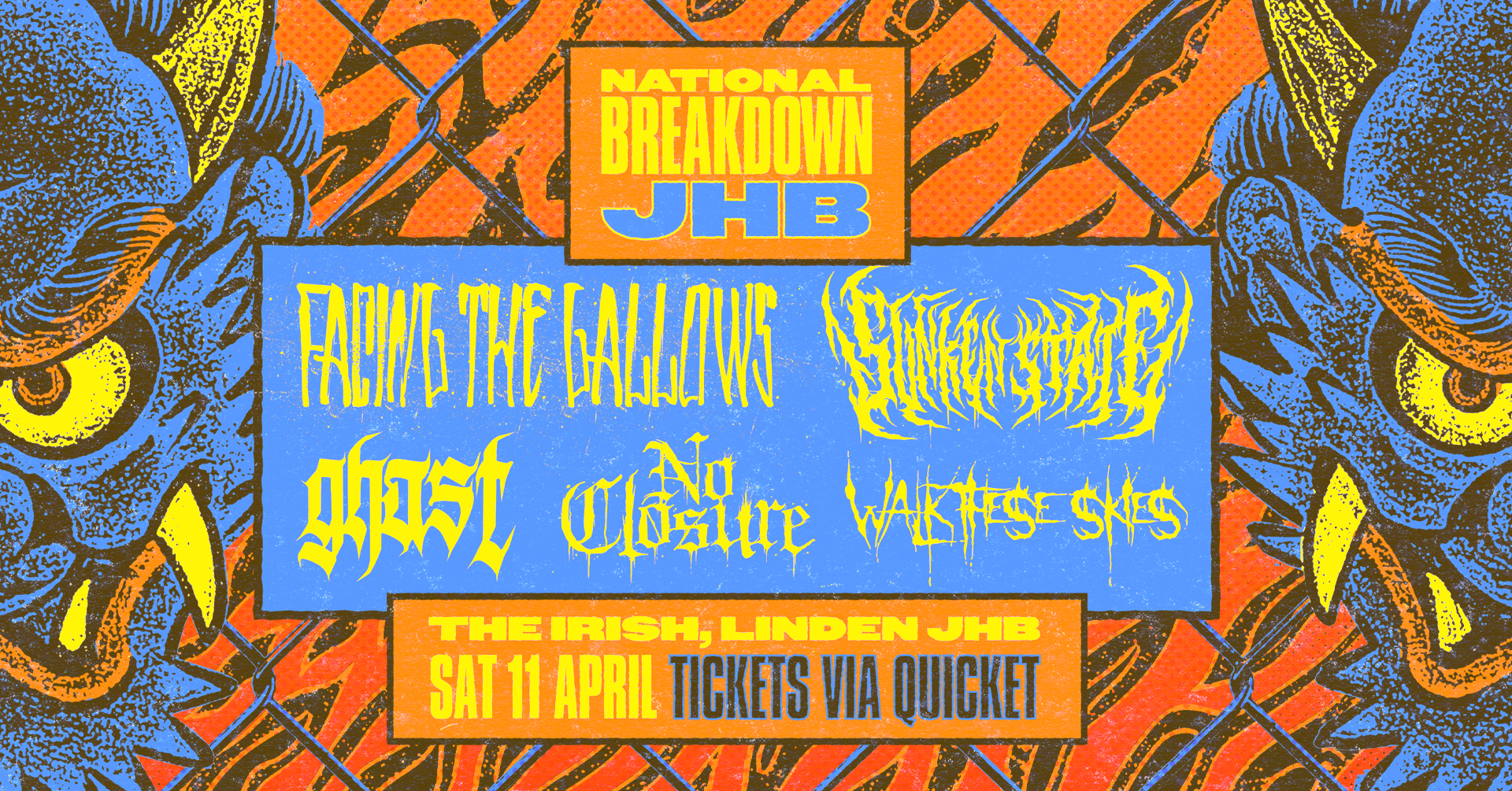 NATIONAL BREAKDOWN TOUR feat. Facing The Gallows, Sunken State, Ghast, No Closure and Walk These Skies at The Irish Linden JHB 11 April 2026