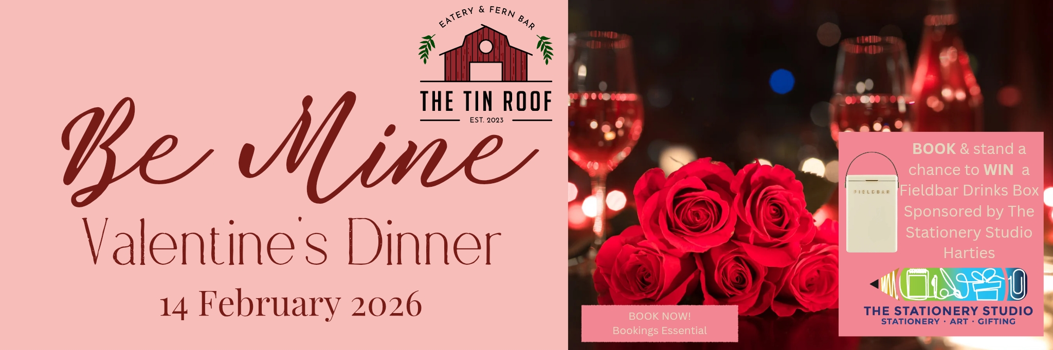 "Be Mine"  Valentines Dinner 14th February at The Tin Roof Eatery