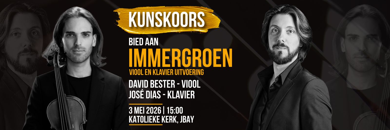 Kunskoors - IMMERGROEN Viool en Klavier Uitvoering  deur  David Bester, viool  Jose Dias, Klavier.