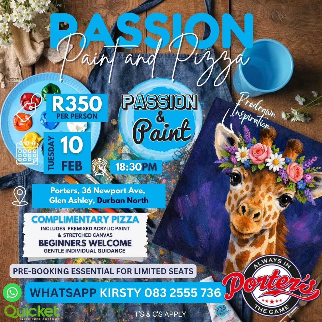 Passion Paint and Sip - Flower Crown Giraffe