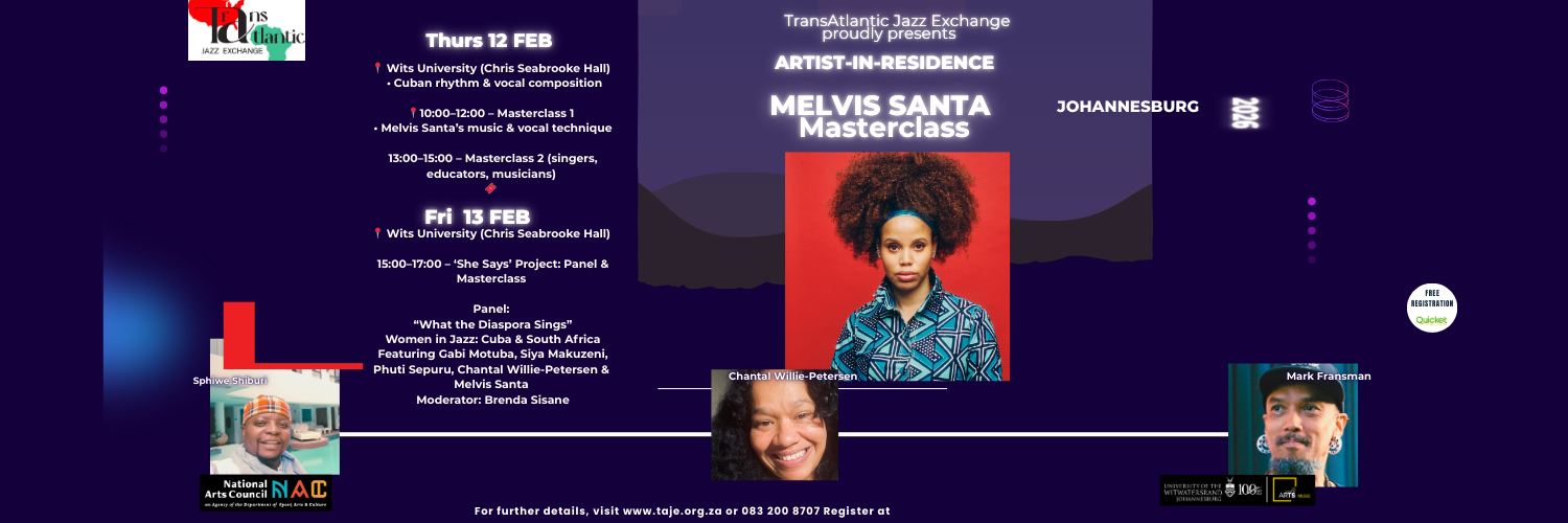 MELVIS SANTA MASTERCLASSES & PANEL DISCUSSION -  TAJE Artist-in-Residence Programme 2026