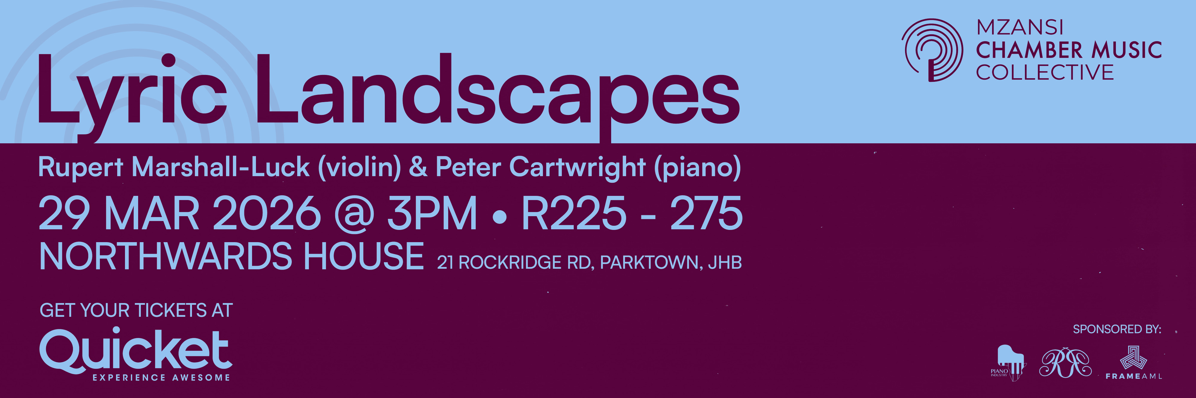 Lyric Landscapes - Rupert Marshall-Luck (violin) & Peter Cartwright (piano)