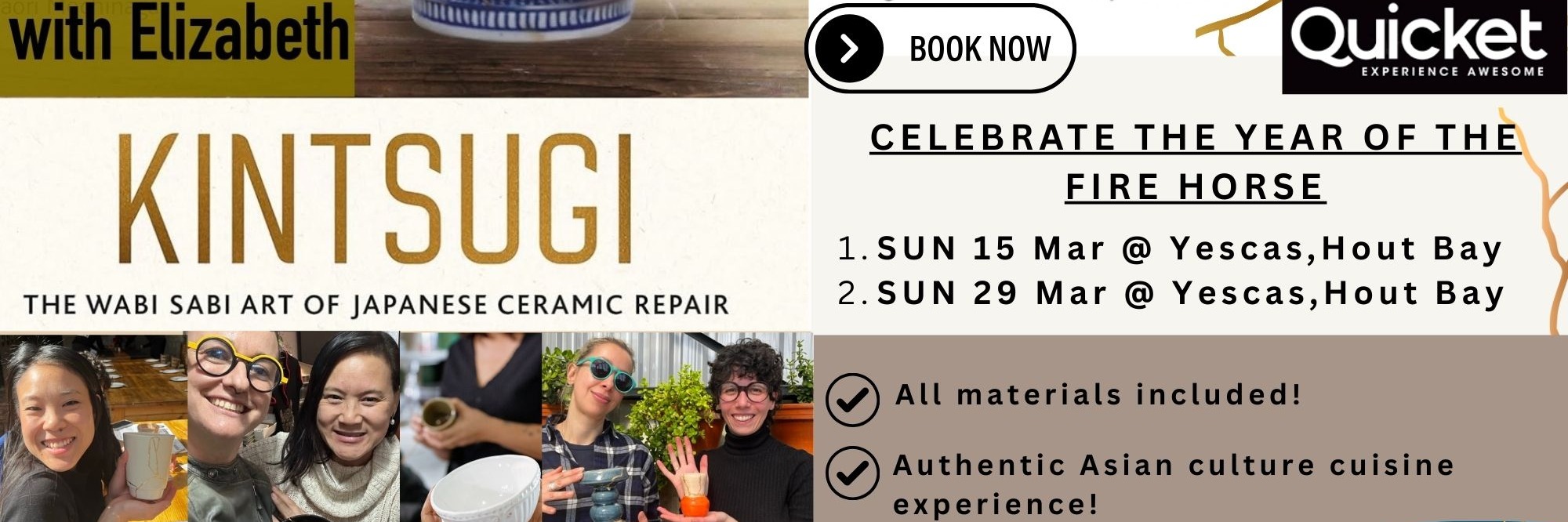 Kintsugi with Liz - Repair broken ceramics with gold Sun 29 March in Hout Bay, CT Culture Cuisine Experience