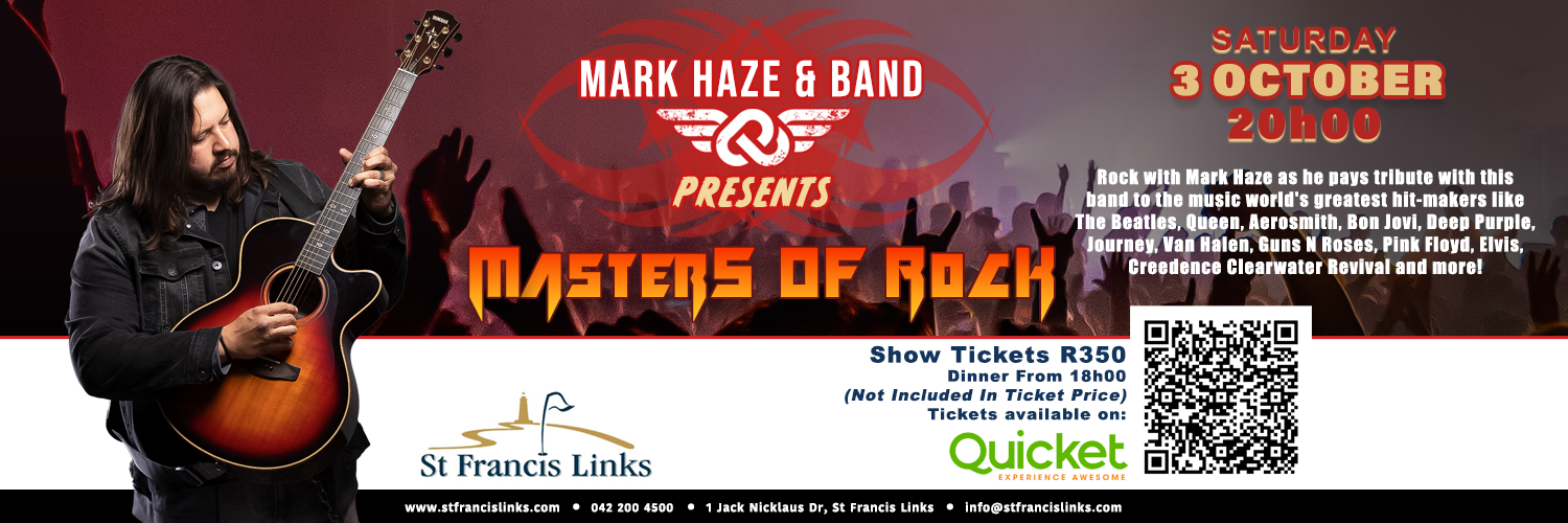 Mark Haze presents Masters of Rock at St Francis Links