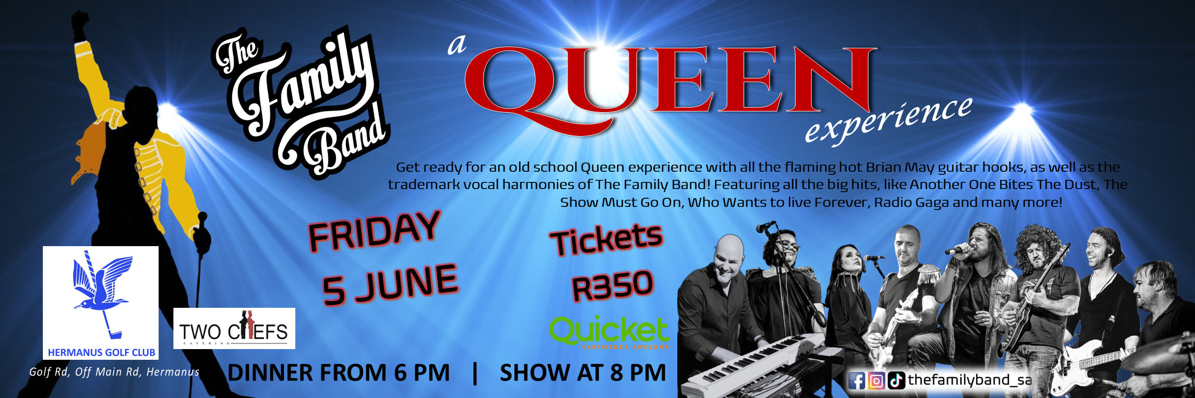 A Queen Experince with The Family Band ft. Mark Haze at Hermanus Golf Club
