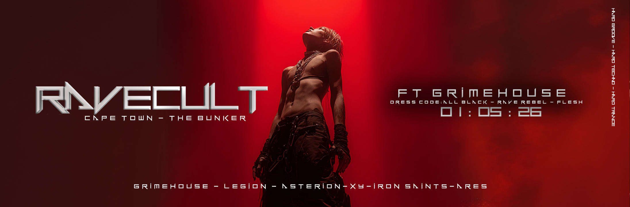 RaveCult Ft Grimehouse - Warehouse Rave - 1 May - All Black Dress Code - The Bunker - Book Now