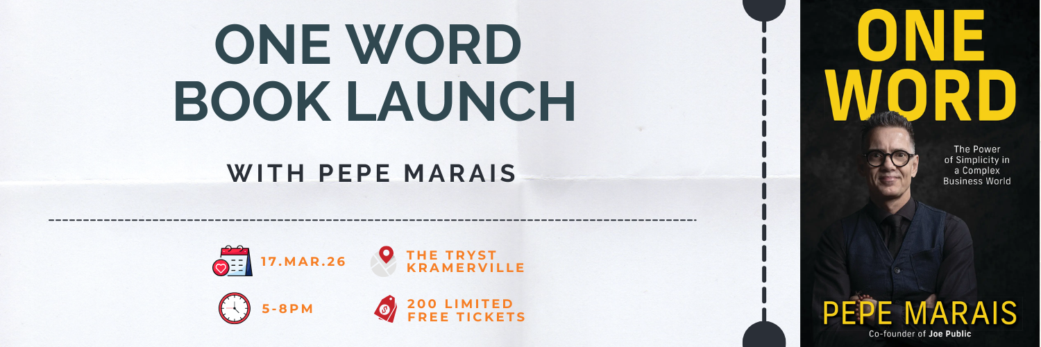 Suits & Sneakers presents: "One Word" Book Launch with Pepe Marais