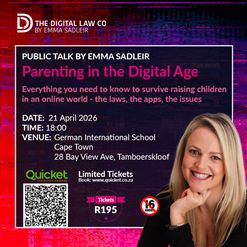 Cape Town Public Talk by Emma Sadleir - Parenting in the Digital Age