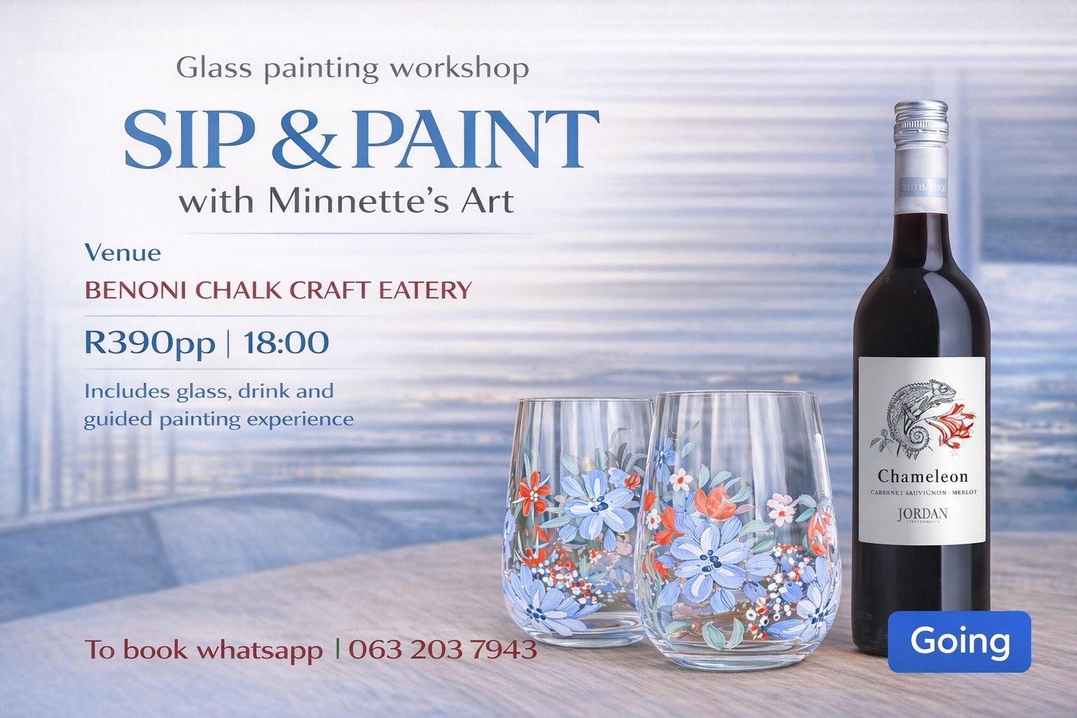 Sip & Paint - Glass Painting Workshop - BENONI