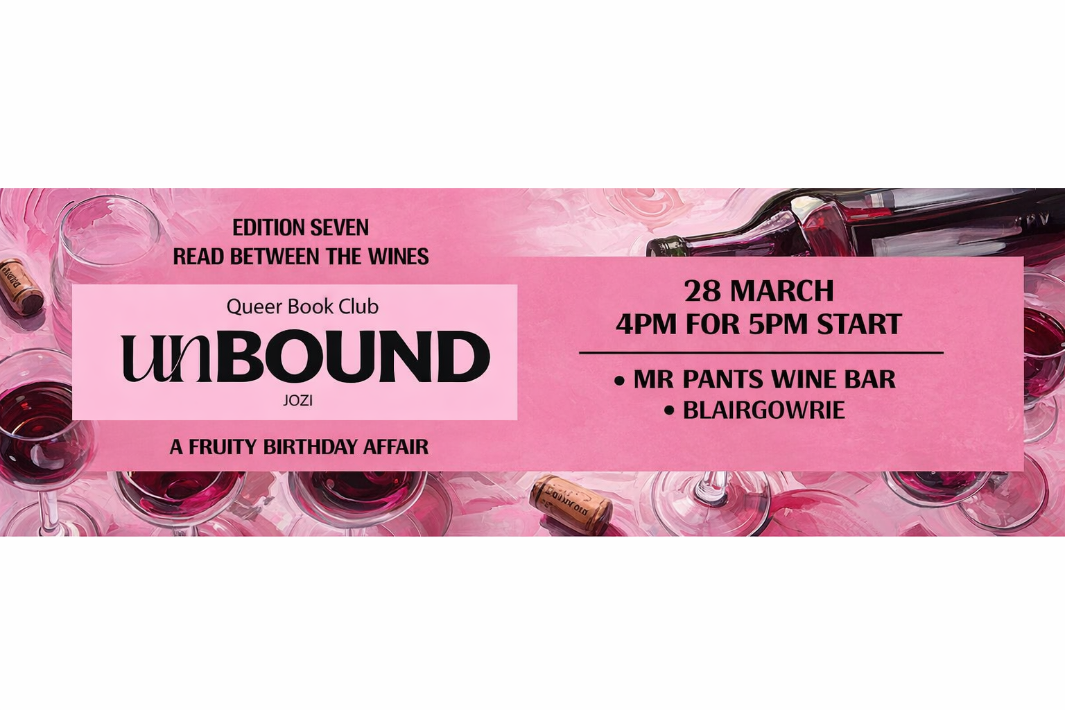 UNBOUND QUEER BOOKCLUB ~ EDITION SEVEN: ‘READ BETWEEN THE WINES’