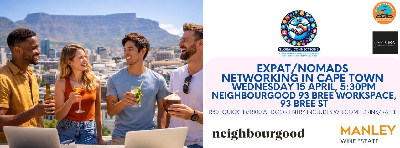 Expat/Nomads Social Networking in Cape Town - Wednesday 15 April @ Neighbourgood 93 Bree Street