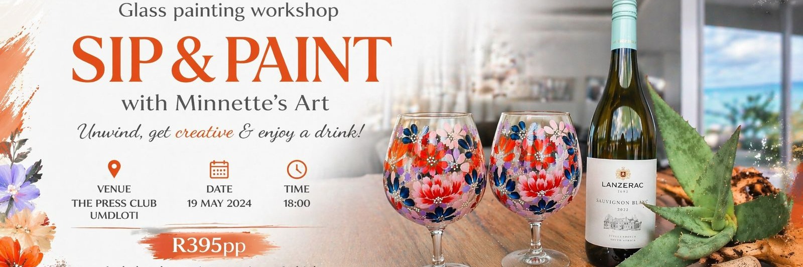 Sip & Paint - The Press Club - Glass Painting Workshop