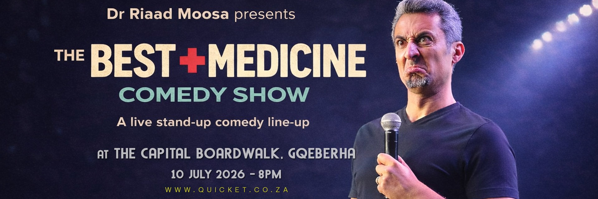 Riaad Moosa - The Best Medicine Comedy Tour LIVE in Gqeberha at The Capital Boardwalk 10 July 2026