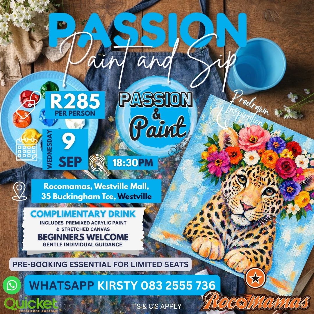 Passion Paint and Sip - Floral Leopard- Big 5 Series
