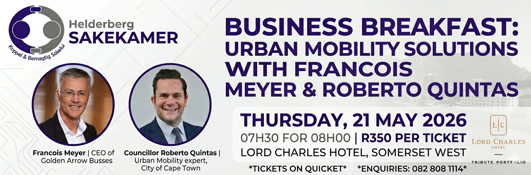 Business Breakfast: Urban Mobility Solutions with Francois Meyer & Roberto Quintas
