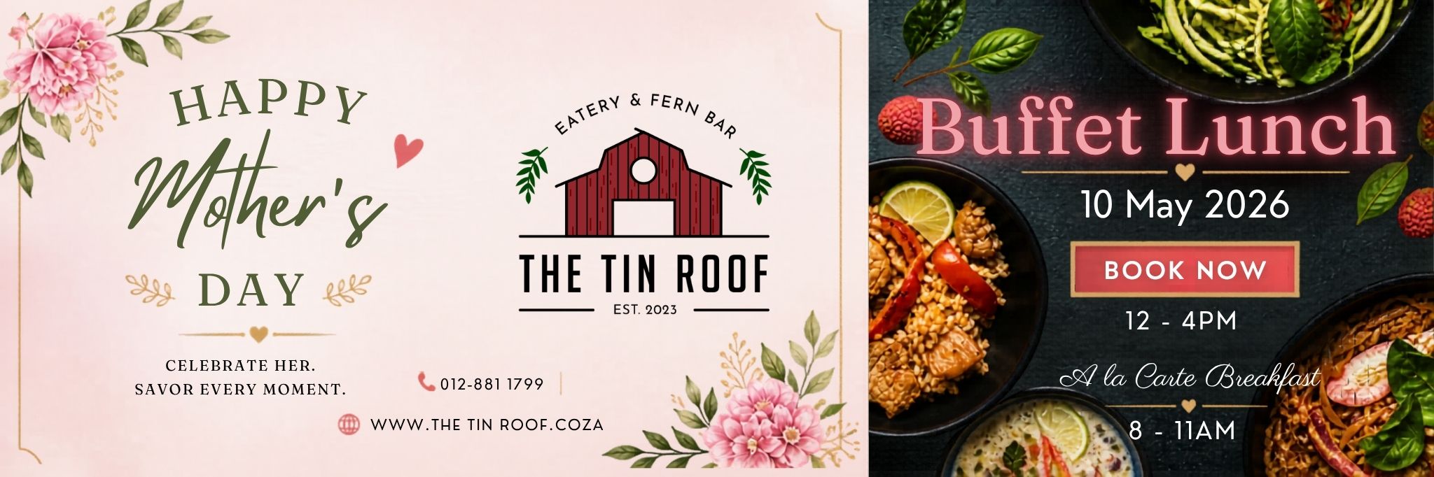 Mother's Day Buffet Lunch at The Tin Roof Eatery Hartmark