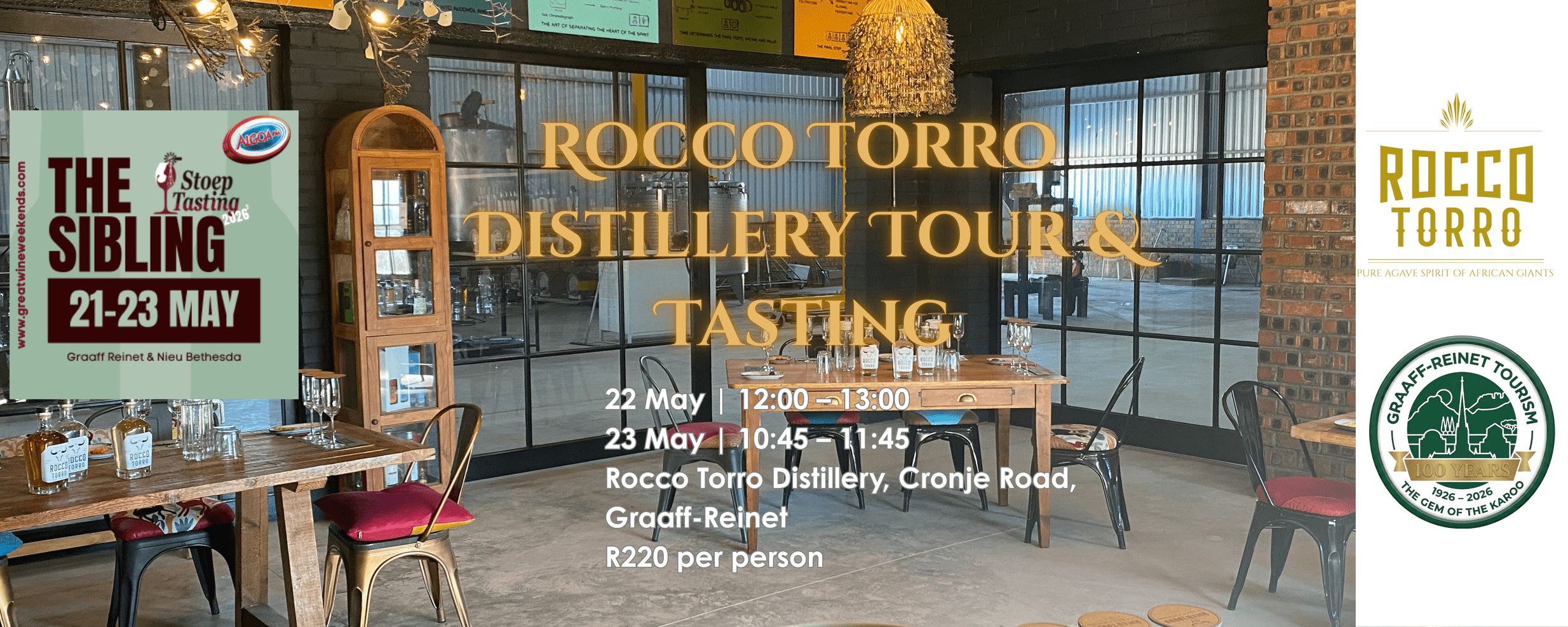 Stoeptasting - Distillery Tour & Tasting - Rocco Torro Agave Spirit 23 May