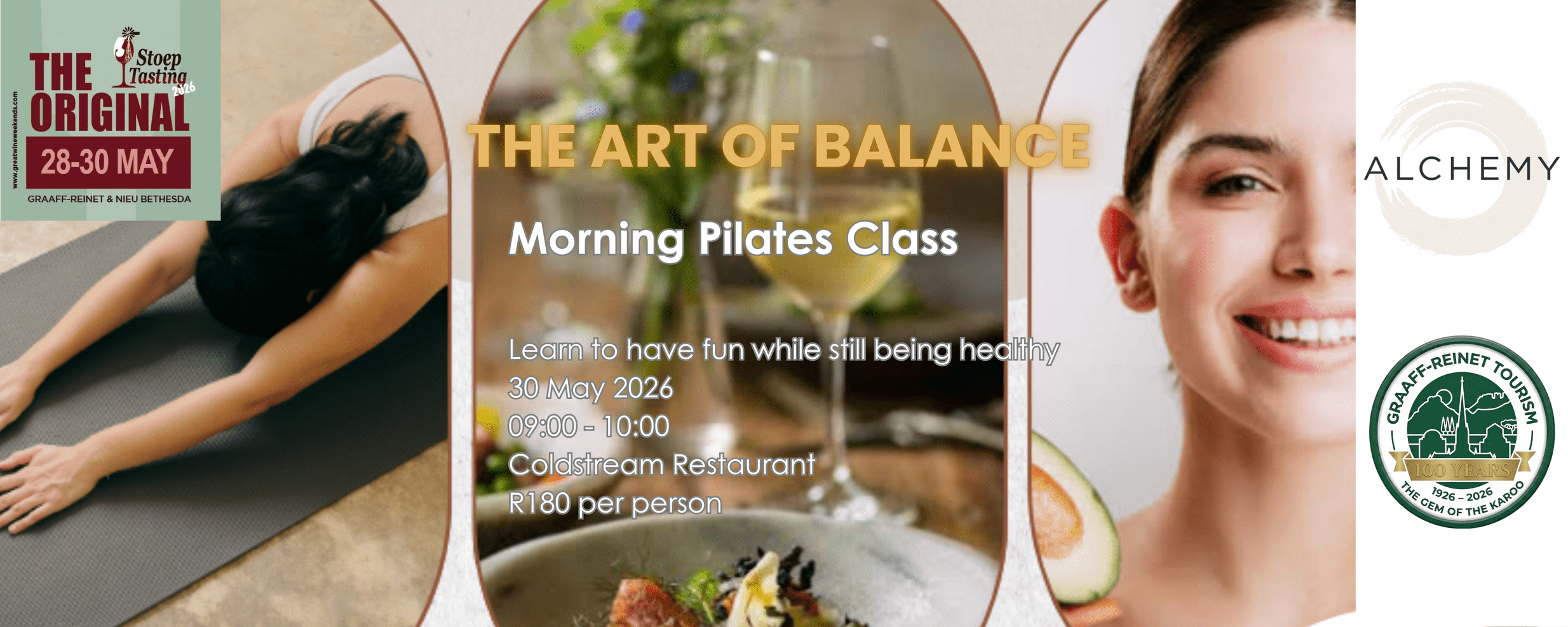 Stoeptasting - The Art of Balance - A Wellness Workshop and Pilates Class