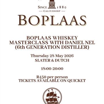 Boplaas Whisky Masterclass at Slater & Dutch Graaff Reinet Stoeptasting event image