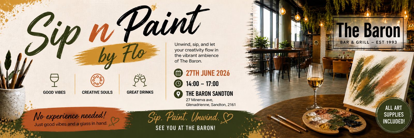 Sip n Paint by Flo x The Baron Sandton