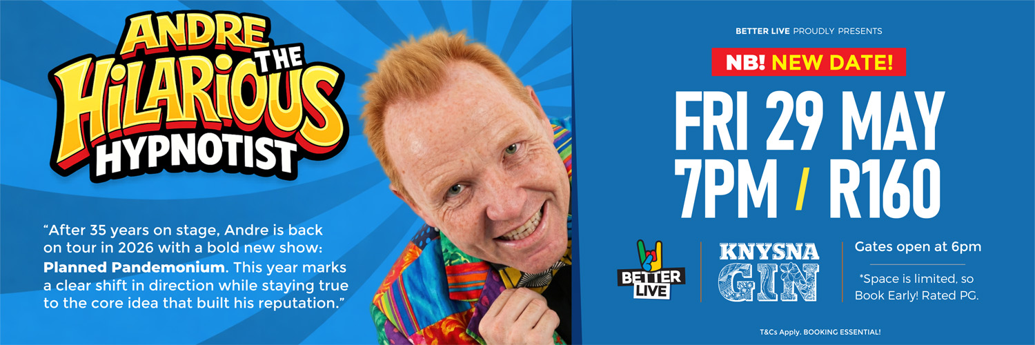 Andre The Hilarious Hypnotist live in Knysna (NEW DATE)