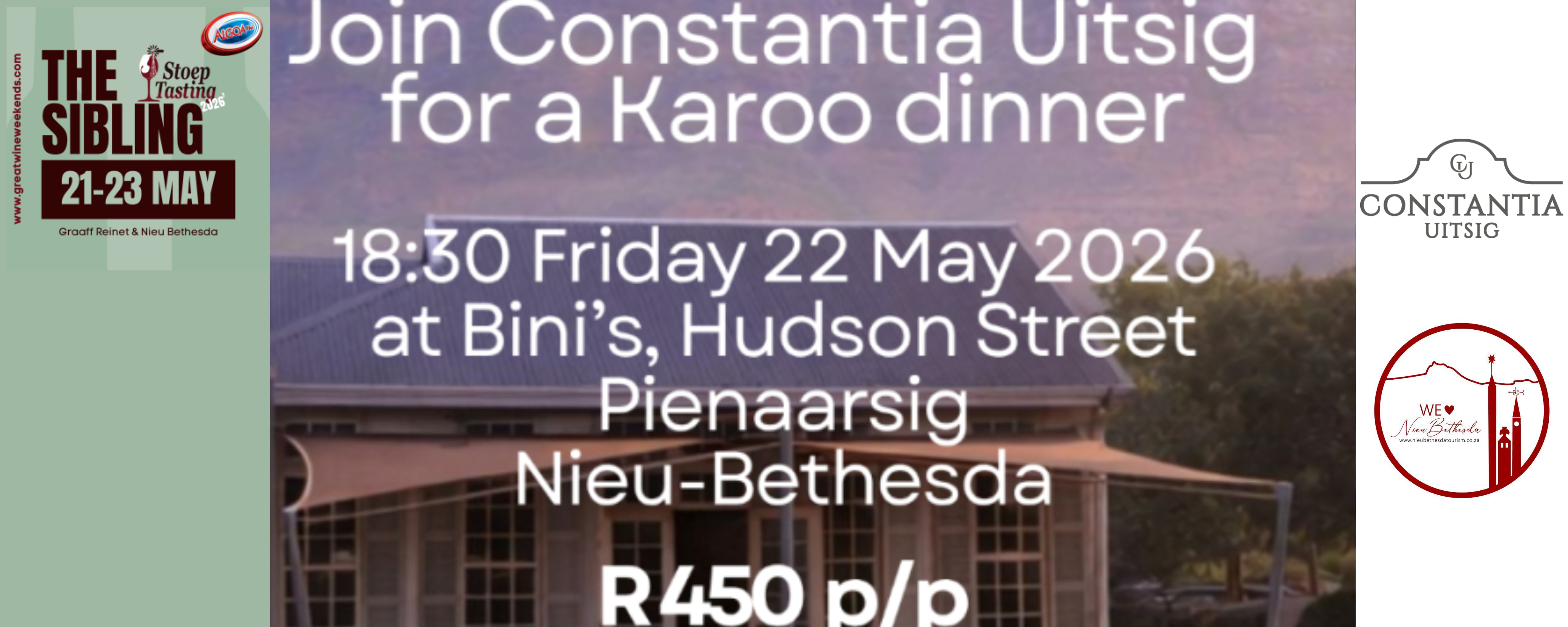 Stoeptasting - Karoo Dinner - Constantia Uitsig