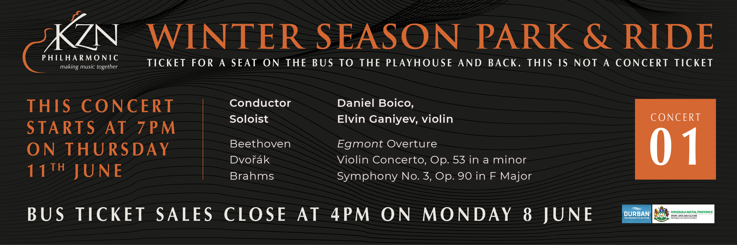KZN Philharmonic Orchestra 2026 WINTER Park & Ride Concert 1