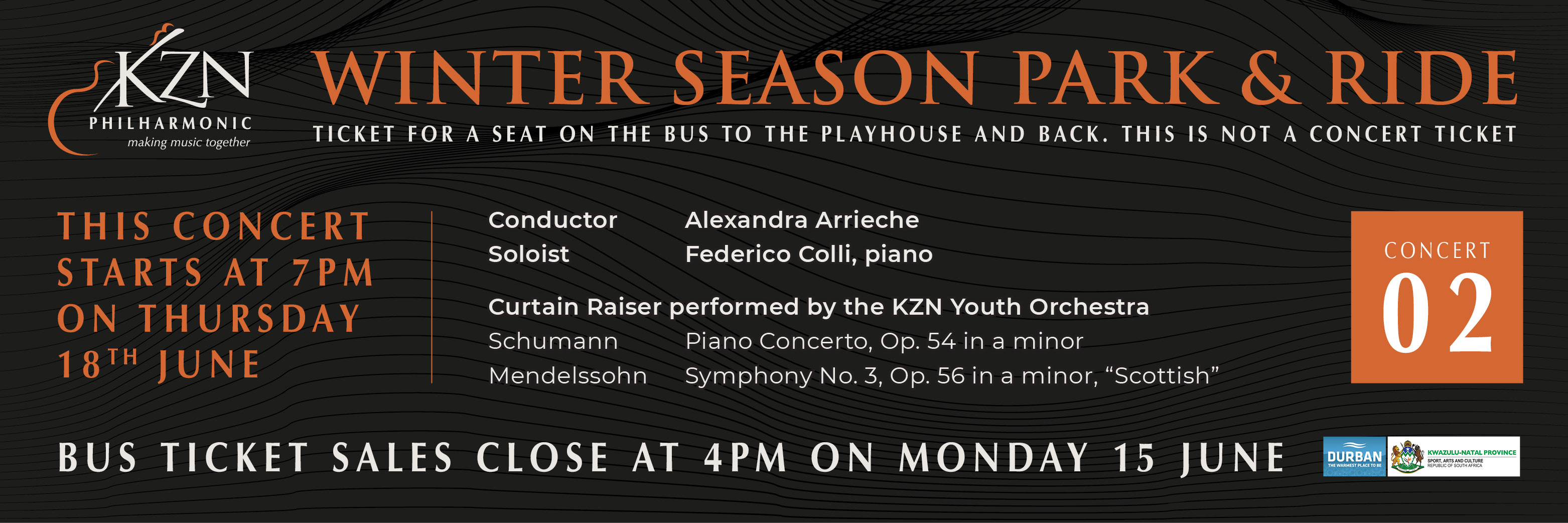 KZN Philharmonic Orchestra 2026 WINTER Park & Ride Concert 2