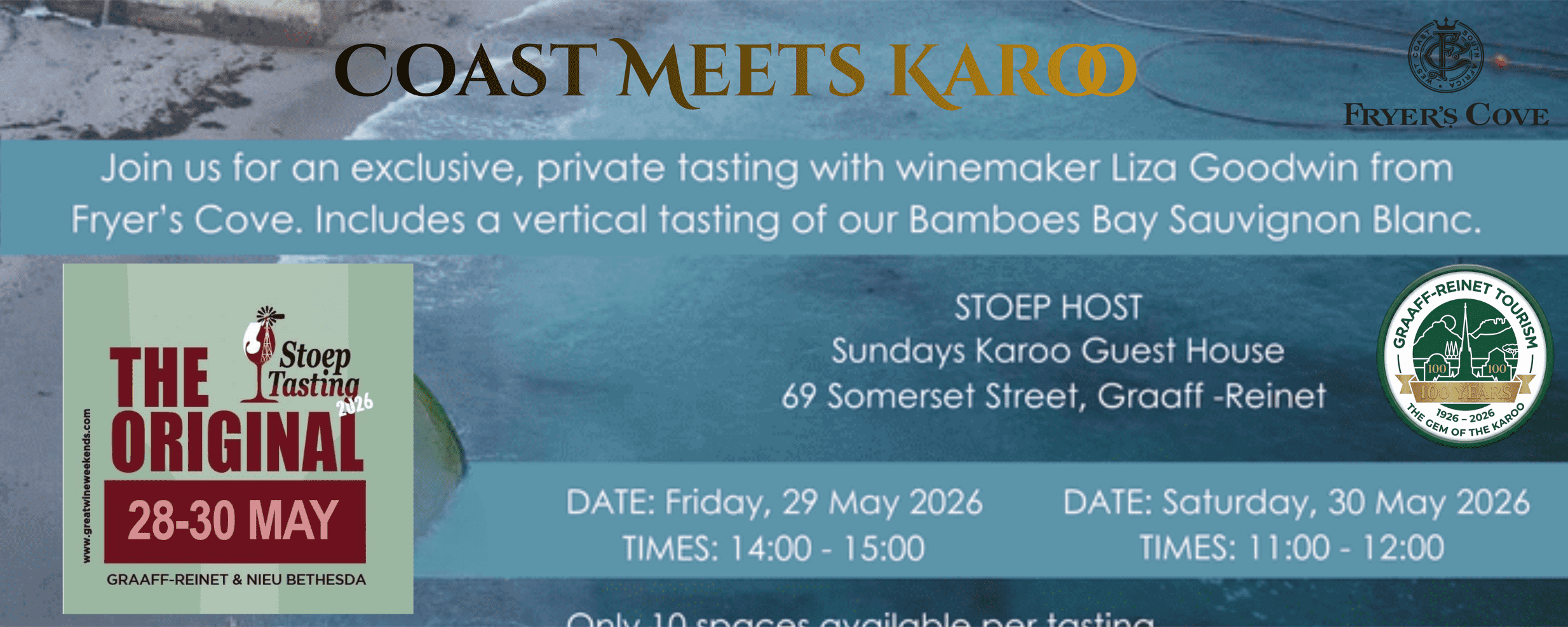 Stoeptasting - Coast Meets Karoo - A Fryer’s Cove Wine Experience