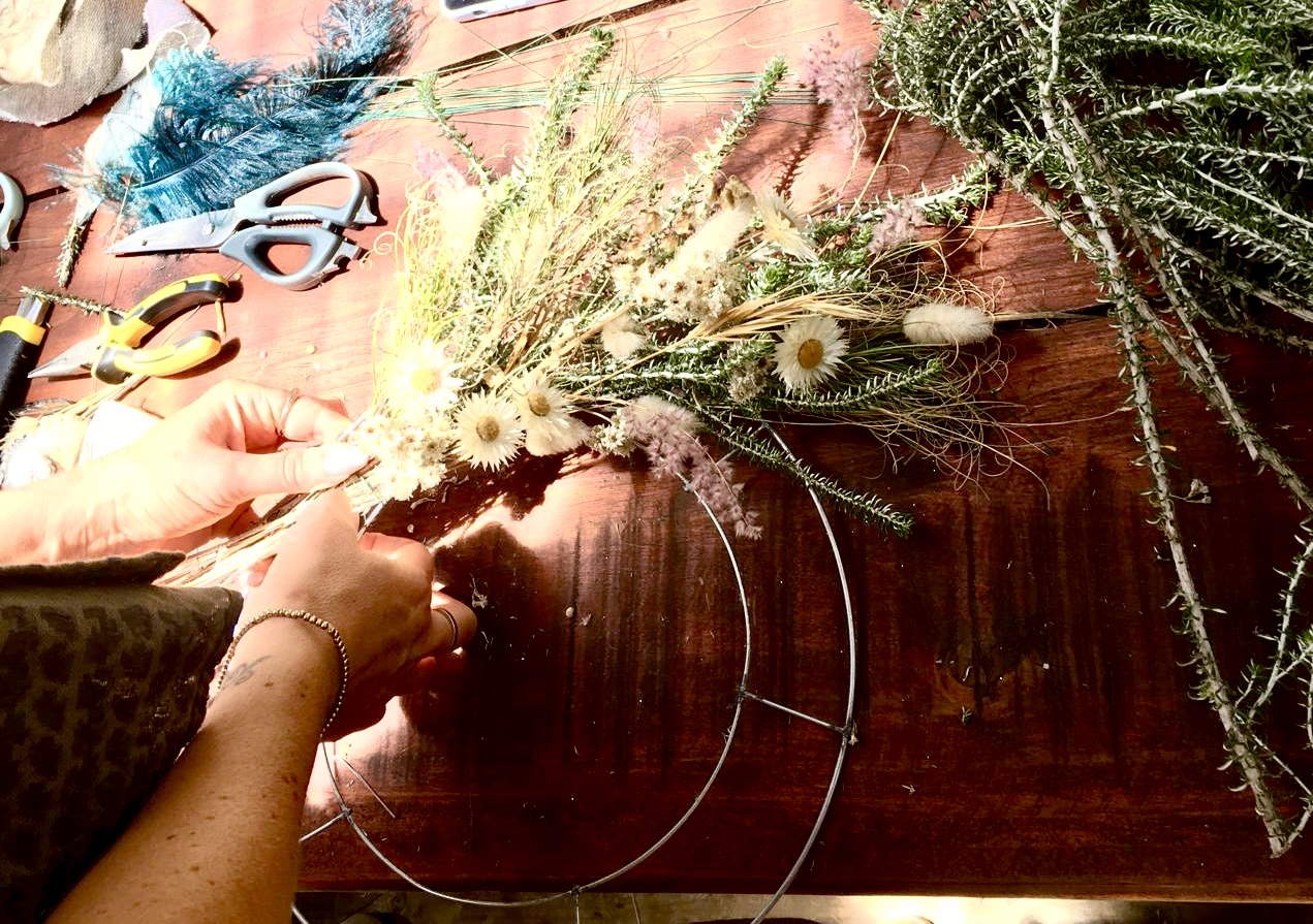 Winter Solstice Wreath Workshop at Veld and Sea - A 3-hour immersive winter workshop of wreath-making, tea, cake & candlelight.