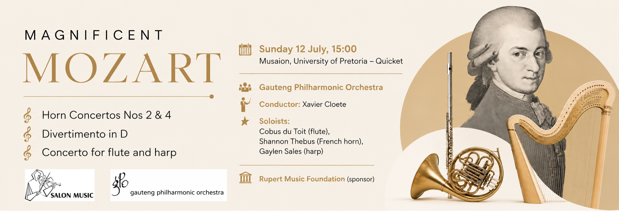 MAGNIFICENT MOZART. Gauteng Philharmonic Orchestra