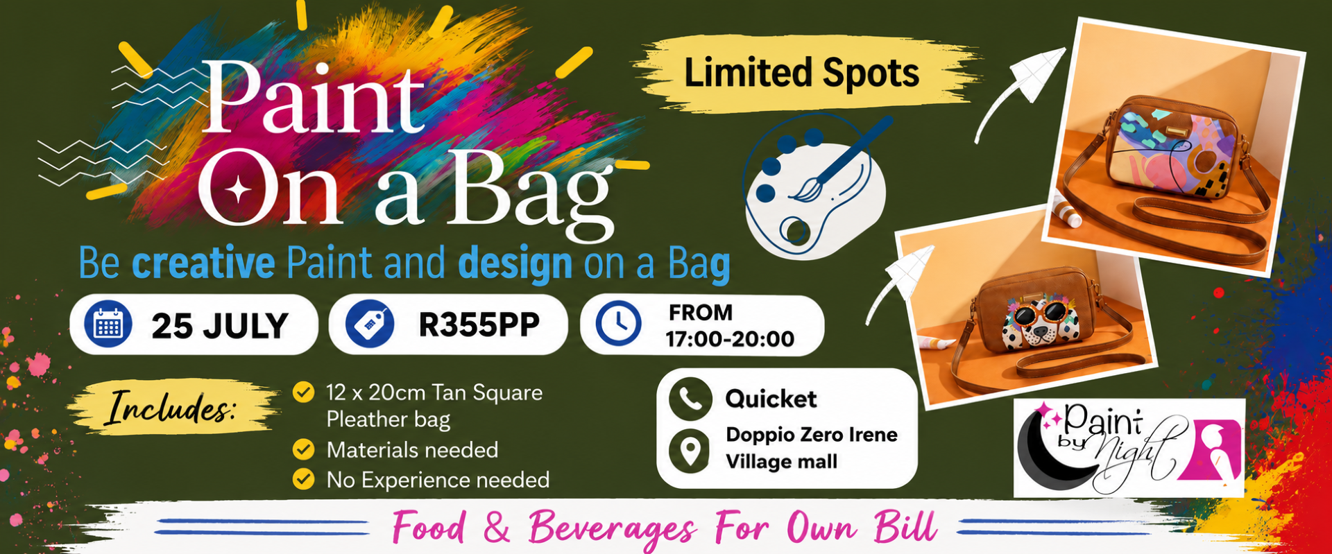 Paint & Design on a Pleather Bag