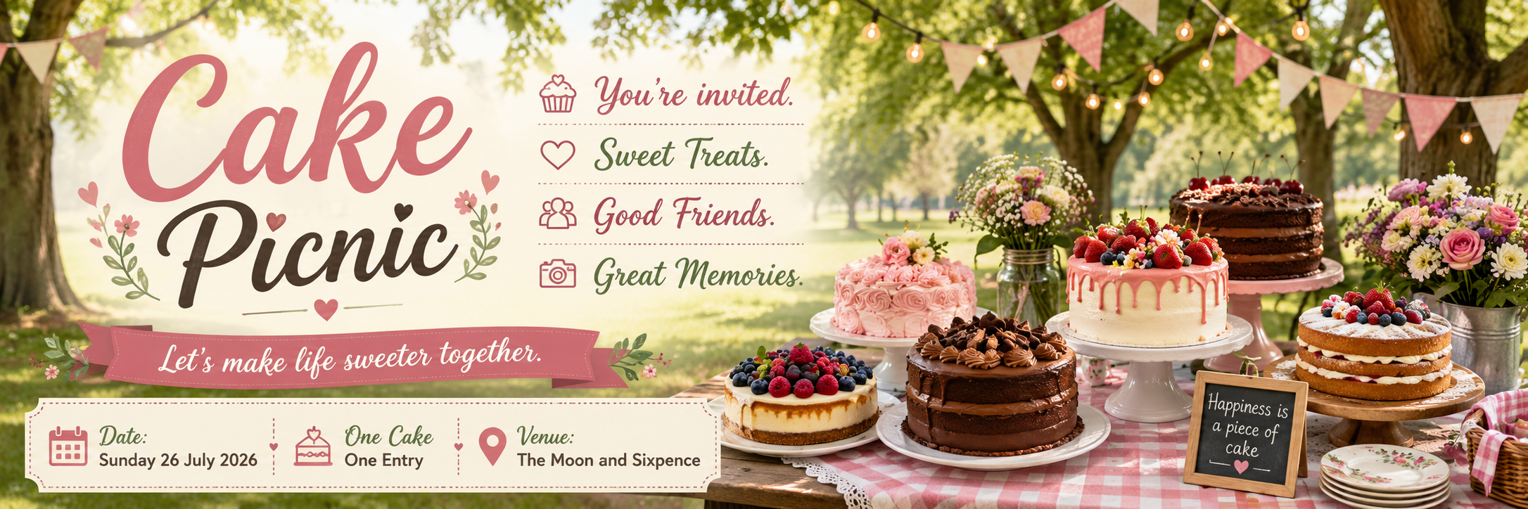 Cake Picnic at The Moon & Sixpence