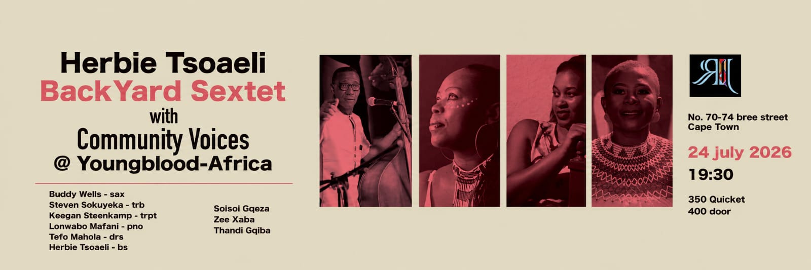 Herbie Tsoaeli: BackYard Sextet with Community Voices @ Youngblood Africa