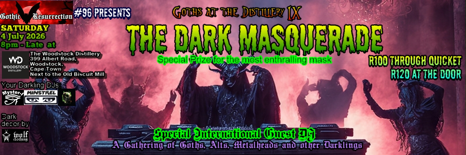 Book tickets for The Dark Masquerade - A Gothic Masked Ball
