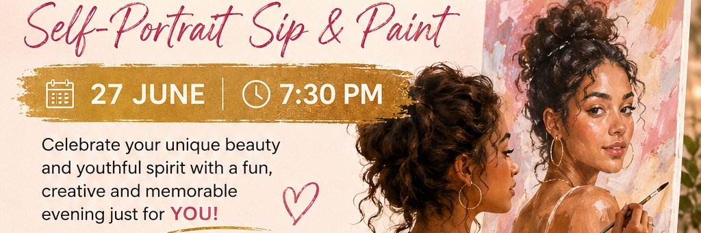 Paint 'n Sip portrait series on pre-designed canvas board