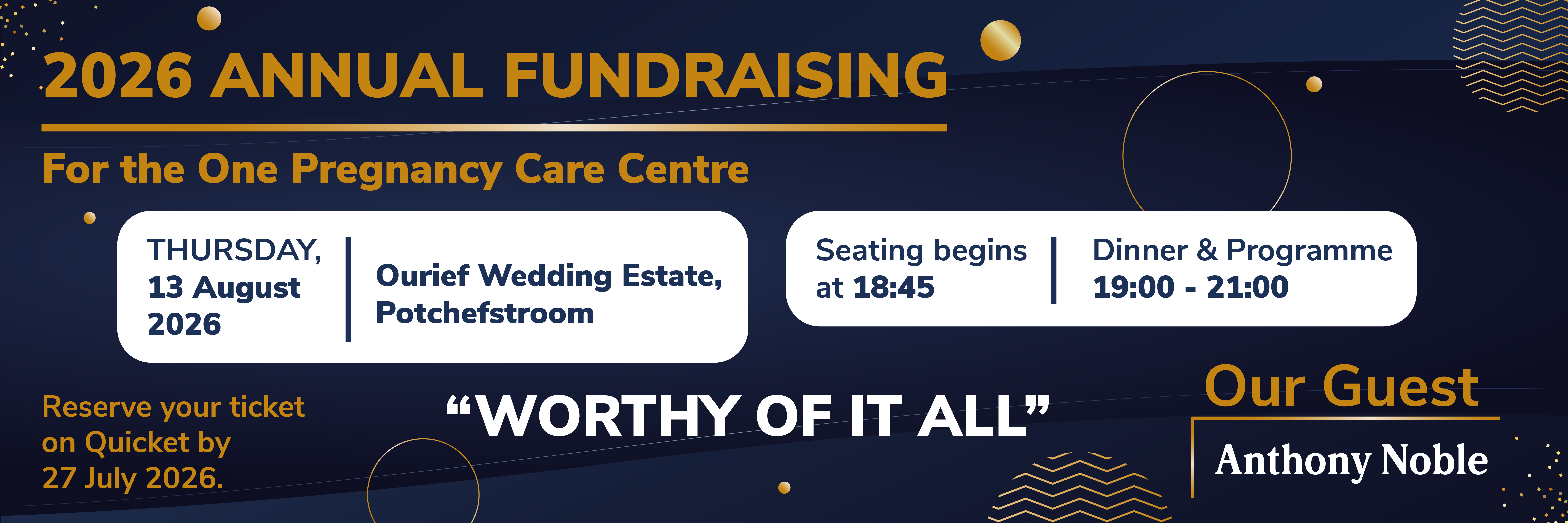 Annual Fundraiser For the One PCC