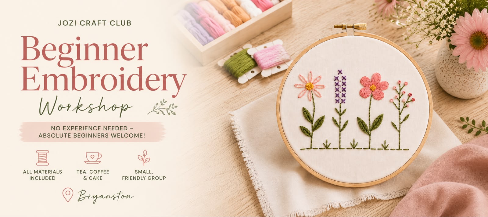 Beginners Botanicals Embroidery Class