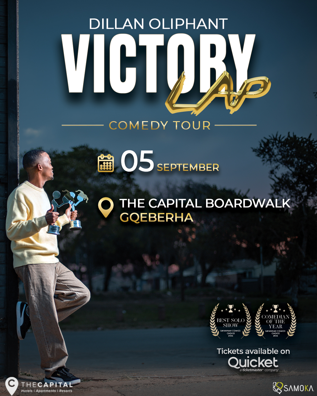 Dillan Oliphant, Victory Lap, LIVE in Gqeberha at The Capital Boardwalk 05 September 2026