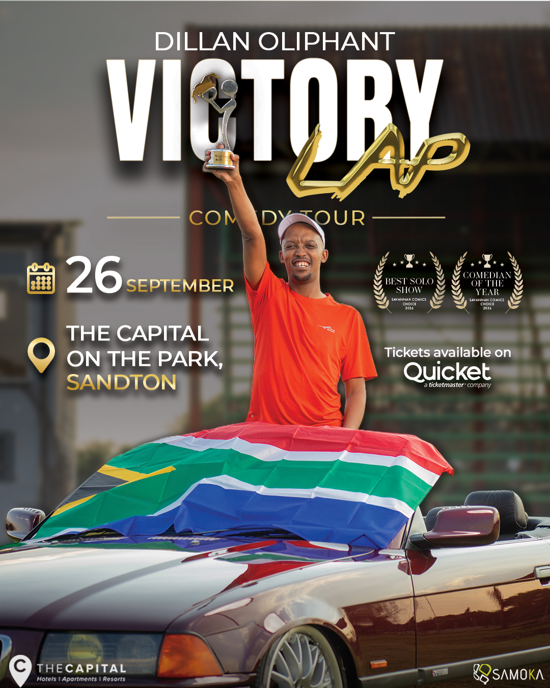 Dillan Oliphant, Victory Lap, LIVE in Sandton at The Capital on the Park 26 September 2026